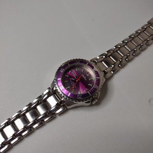 Purple And Silver Tone Metal Bailey's Point Watch